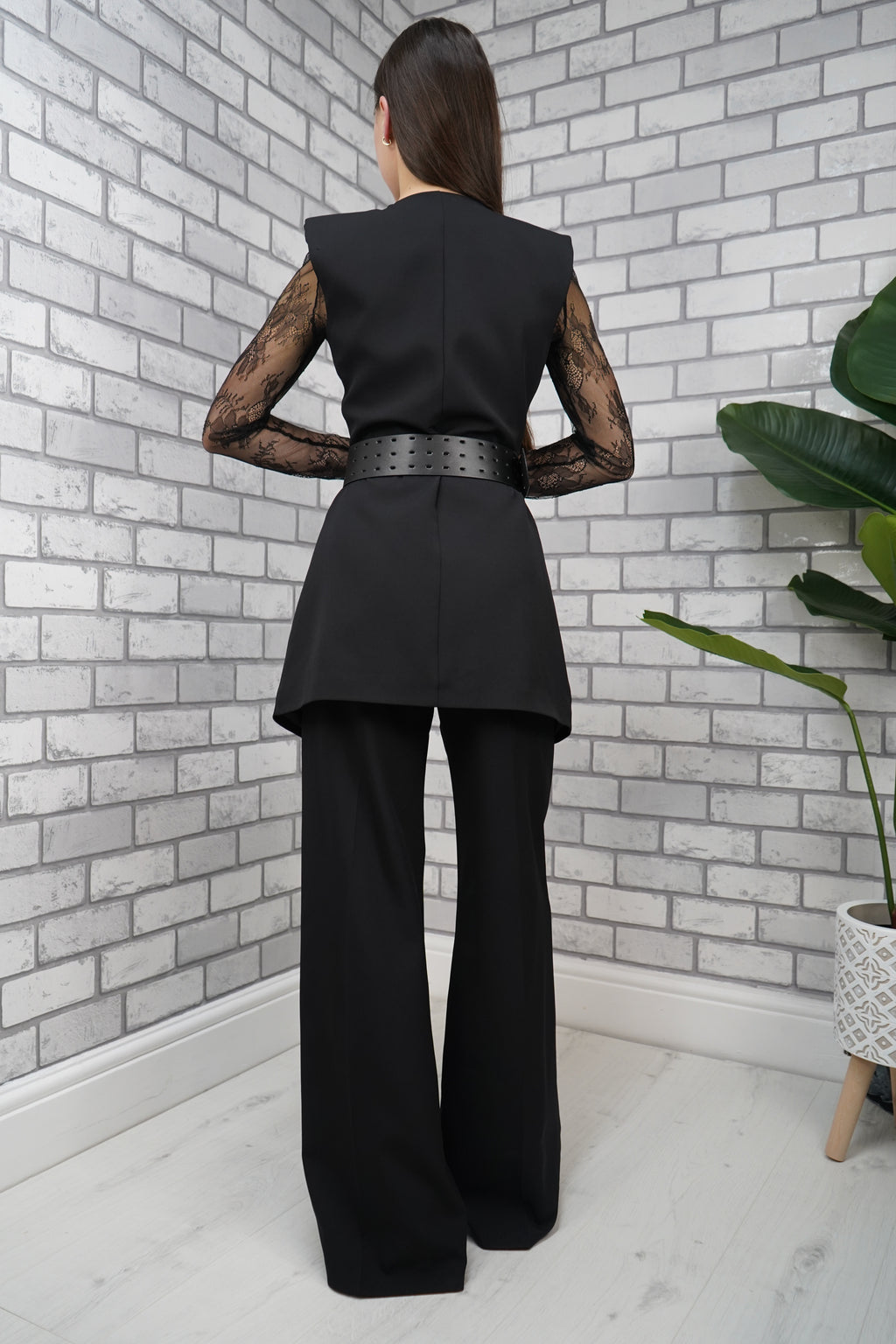 Black Lace Power Suit – 3 Piece Set