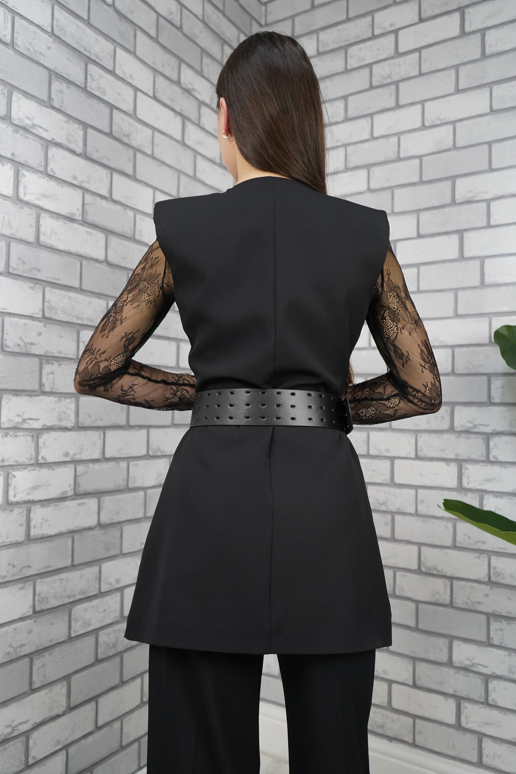 Black Lace Power Suit – 3 Piece Set