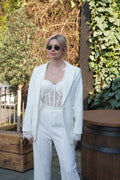 Luxury White Tailored Blazer & Trousers Set