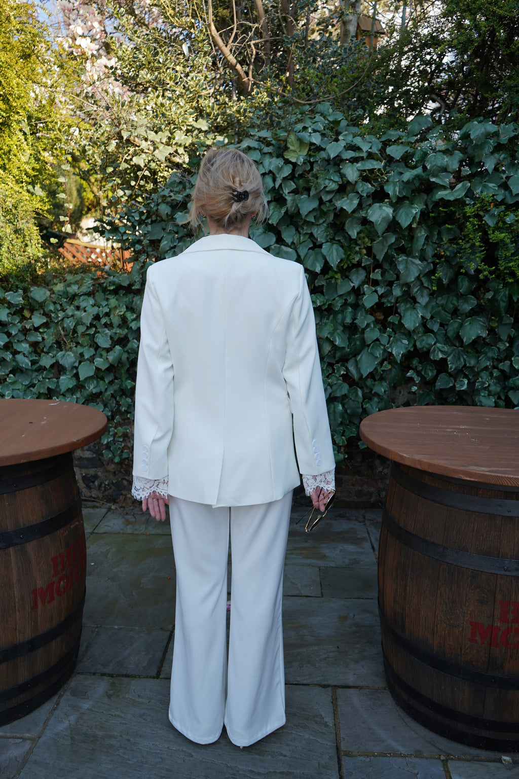 Luxury White Tailored Blazer & Trousers Set