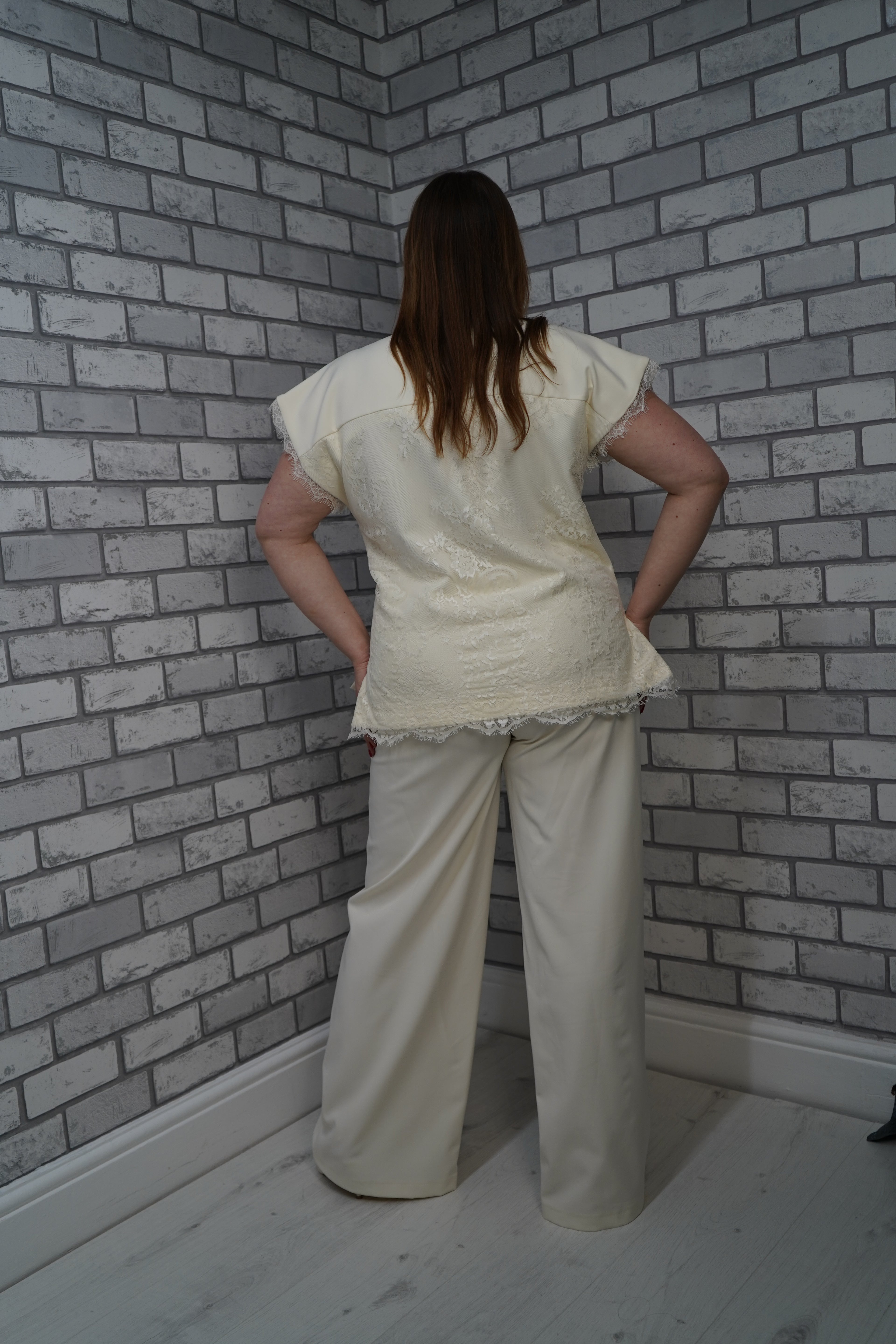 Ivory Plus Size Two-Piece Suit Set