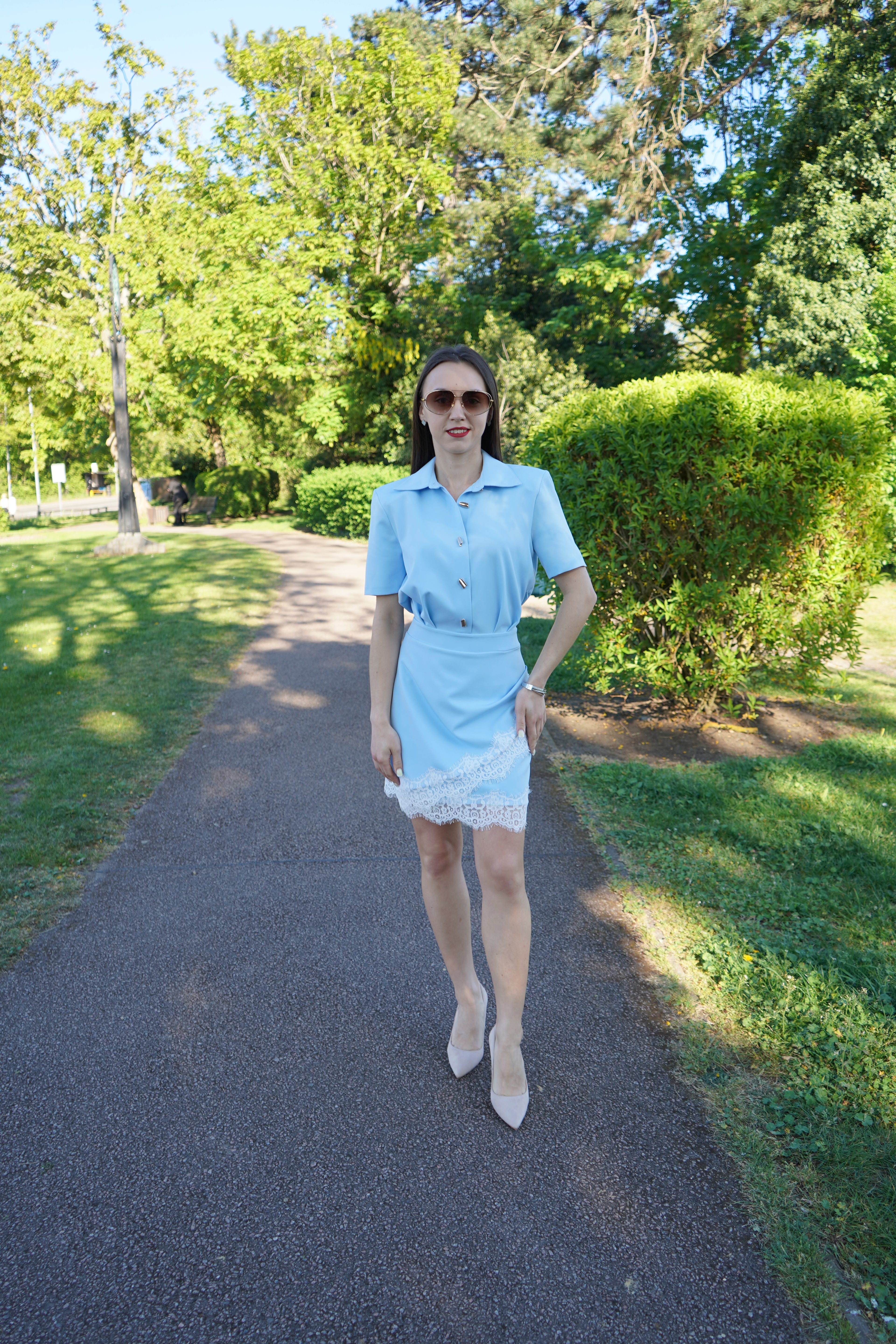 Light Blue Chic Short Sleeve Dress