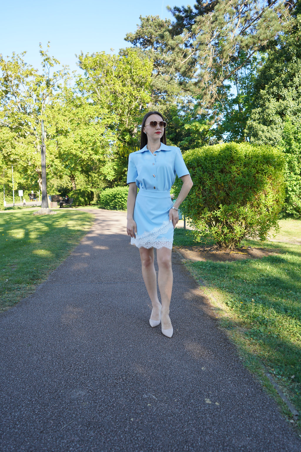 Light Blue Chic Short Sleeve Dress