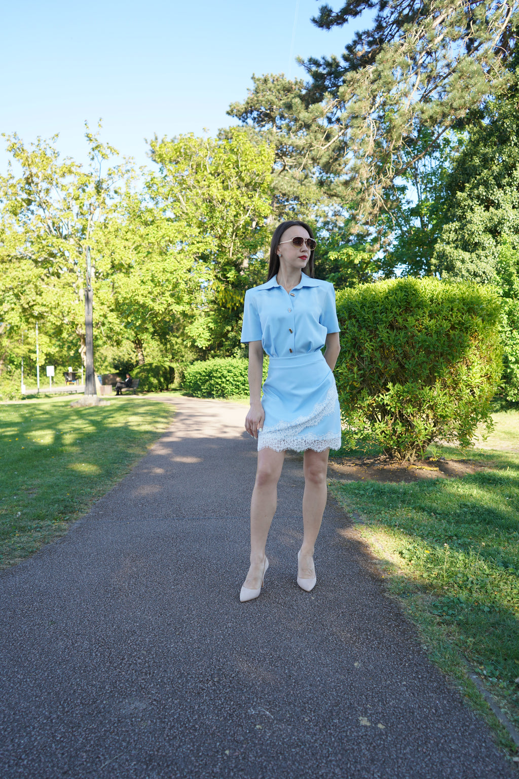 Light Blue Chic Short Sleeve Dress