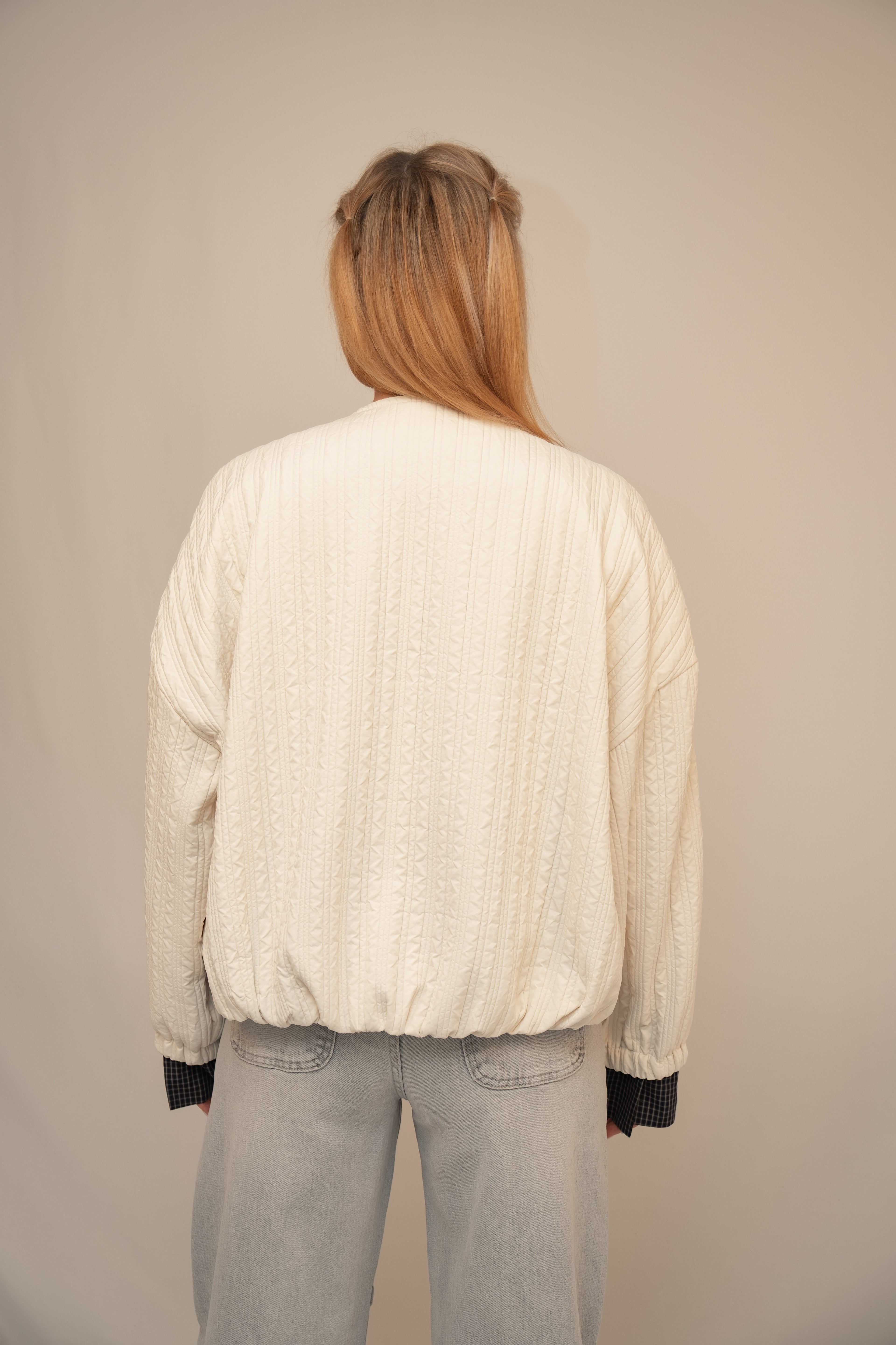 Quilted Cotton Jacket with Wooden Buttons