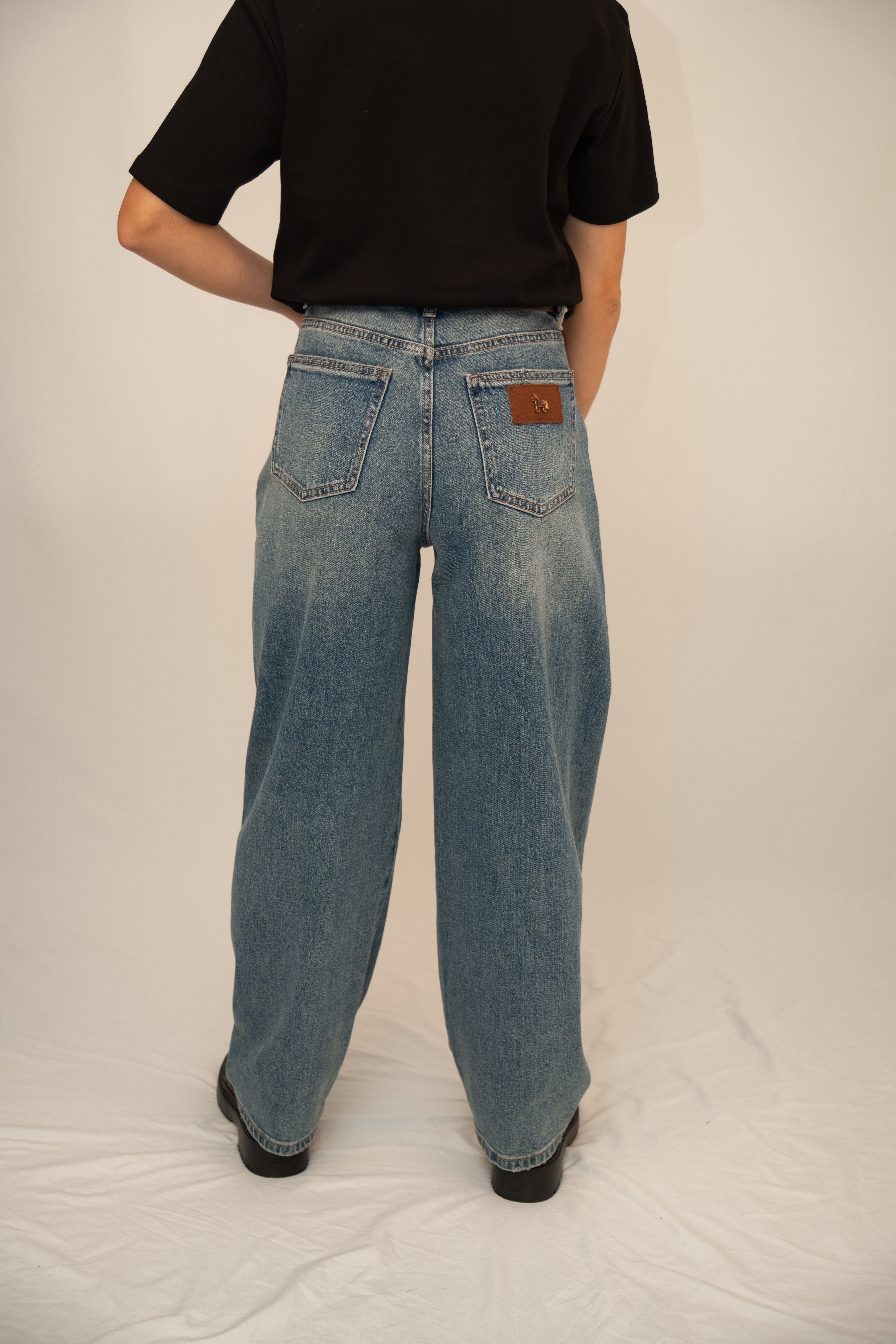 Straight-Leg High-Waist Denim Jeans