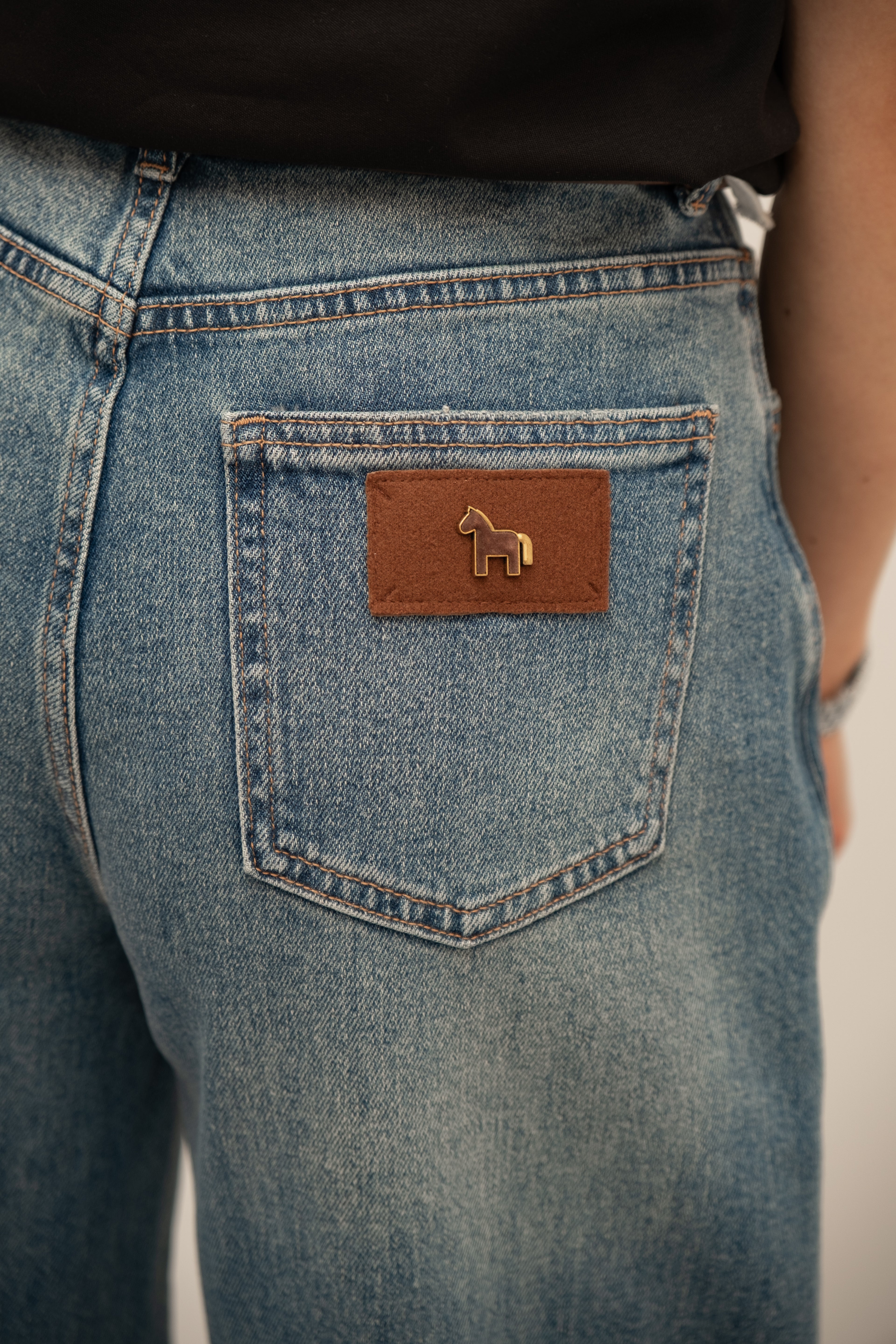 Straight-Leg High-Waist Denim Jeans