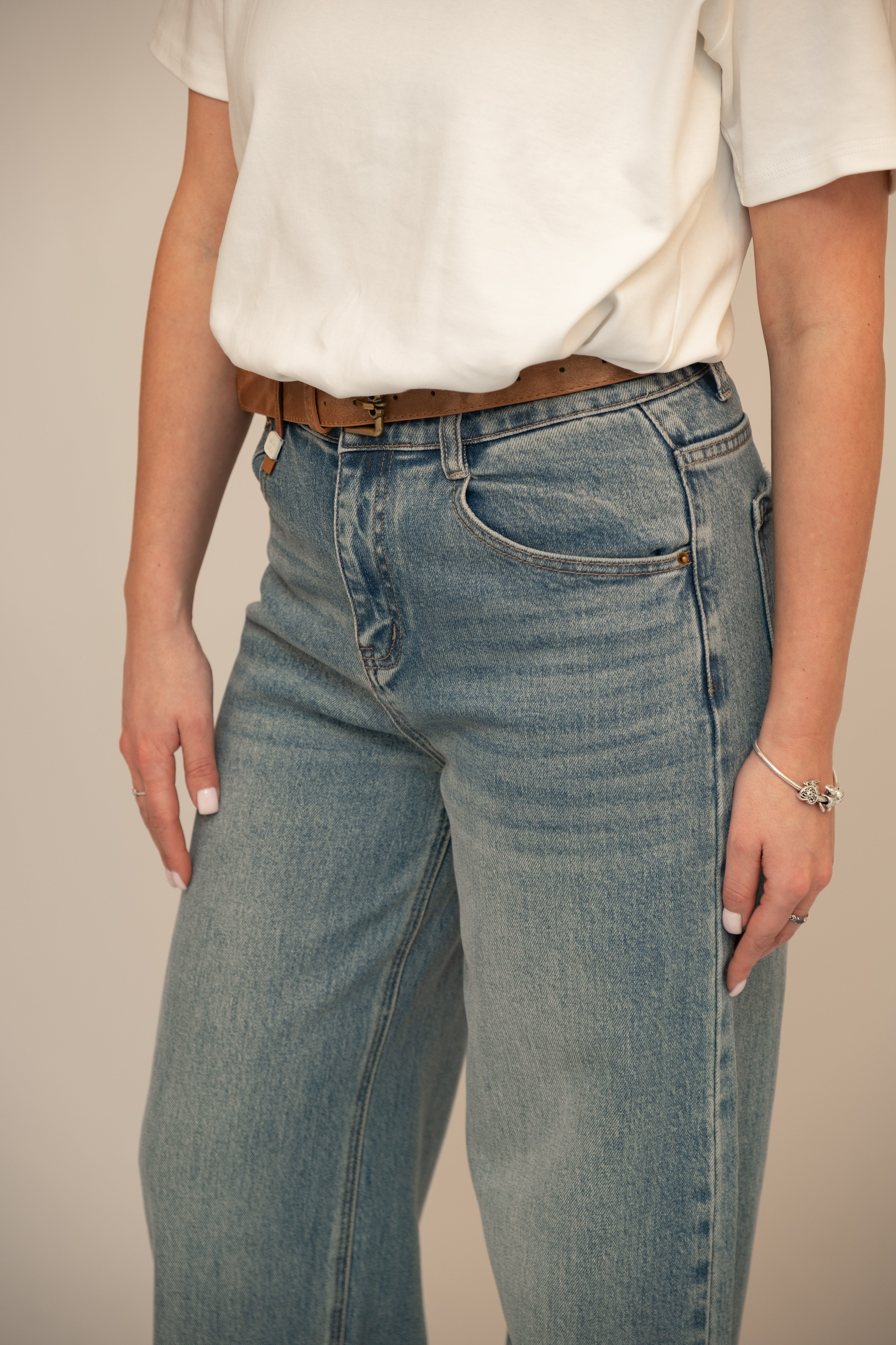High-Waist Wide-Leg Denim Jeans