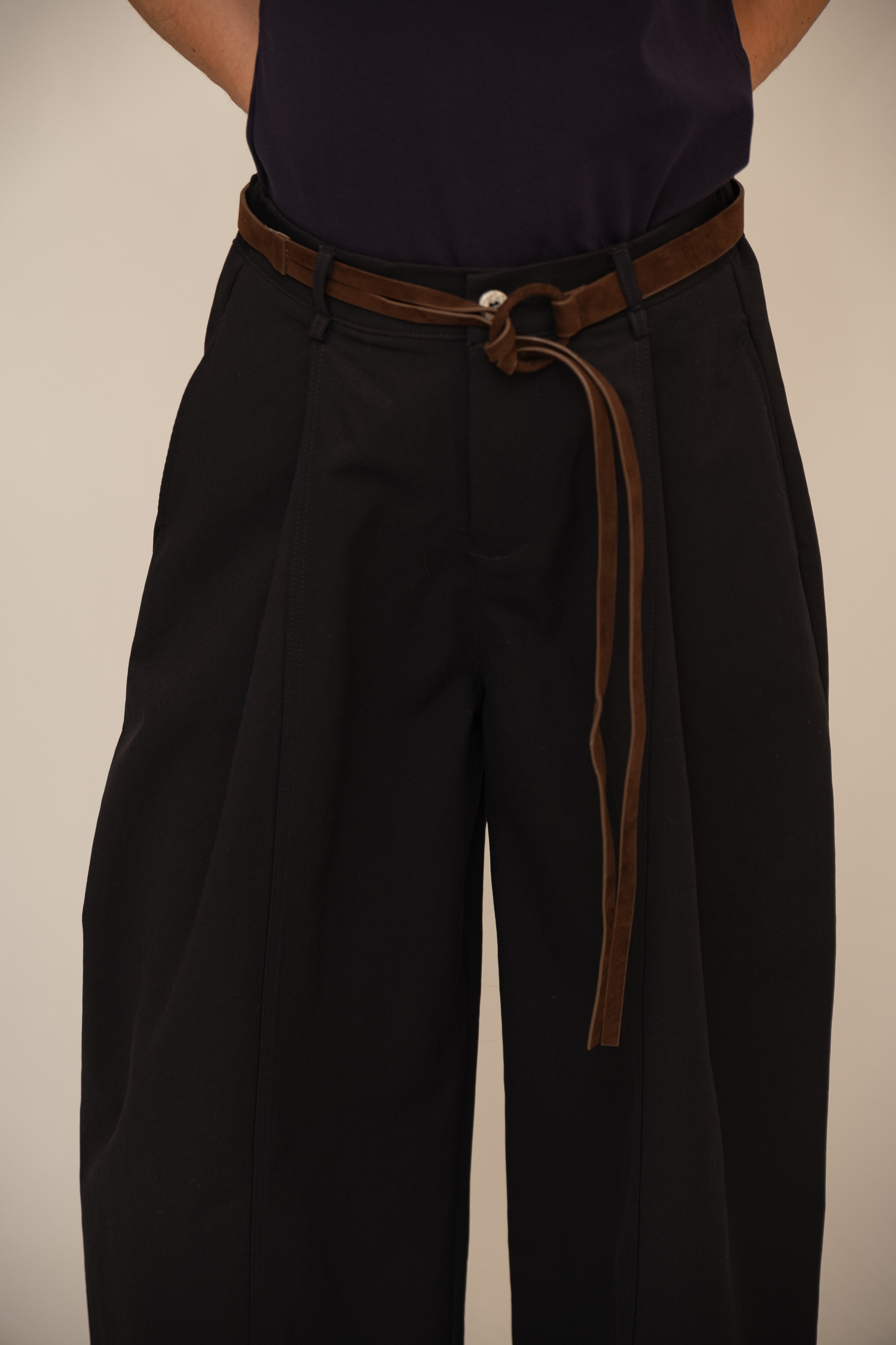 High-Waist Wide-Leg Trousers – Black
