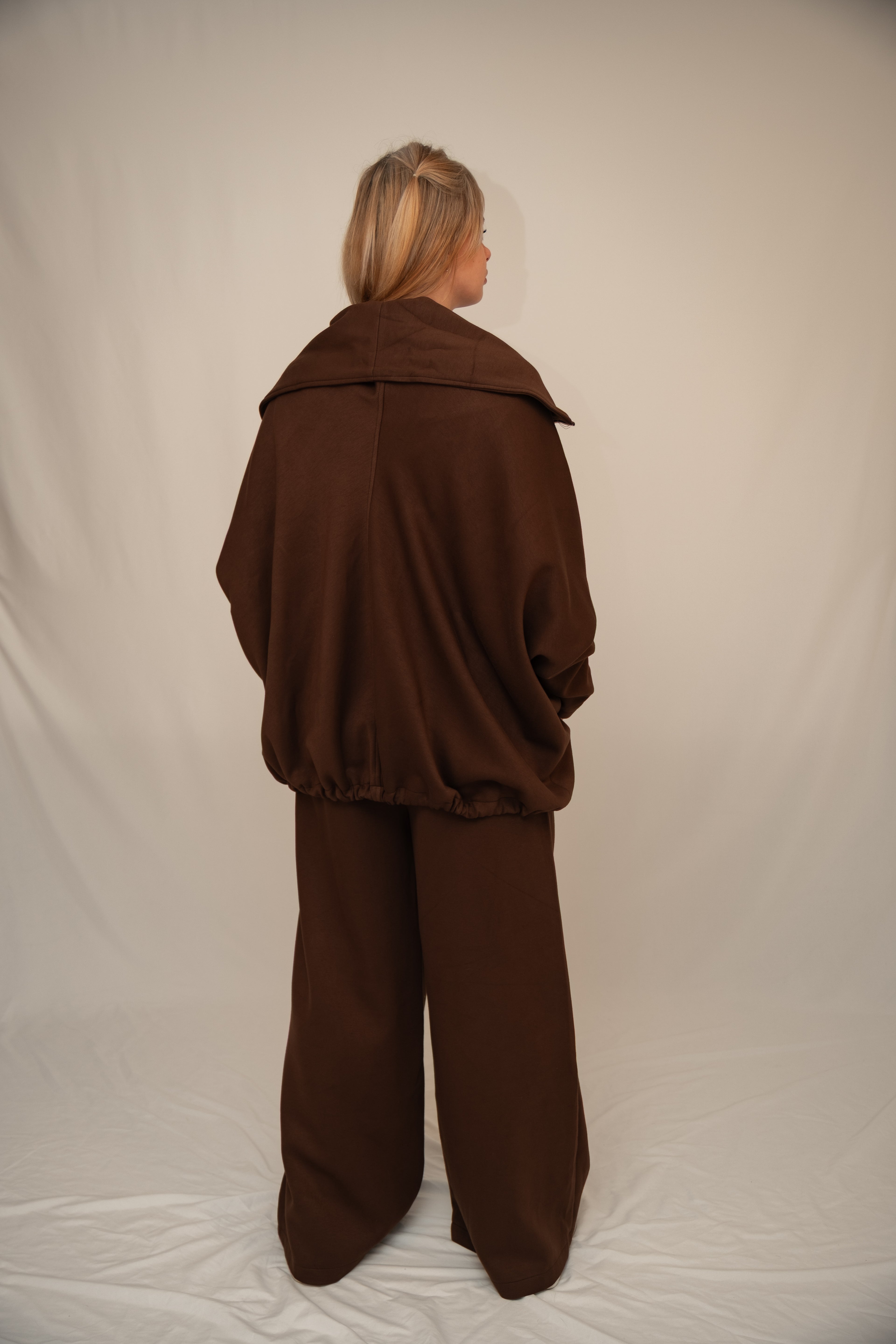 Chocolate Two-Piece Relaxed Zip Set