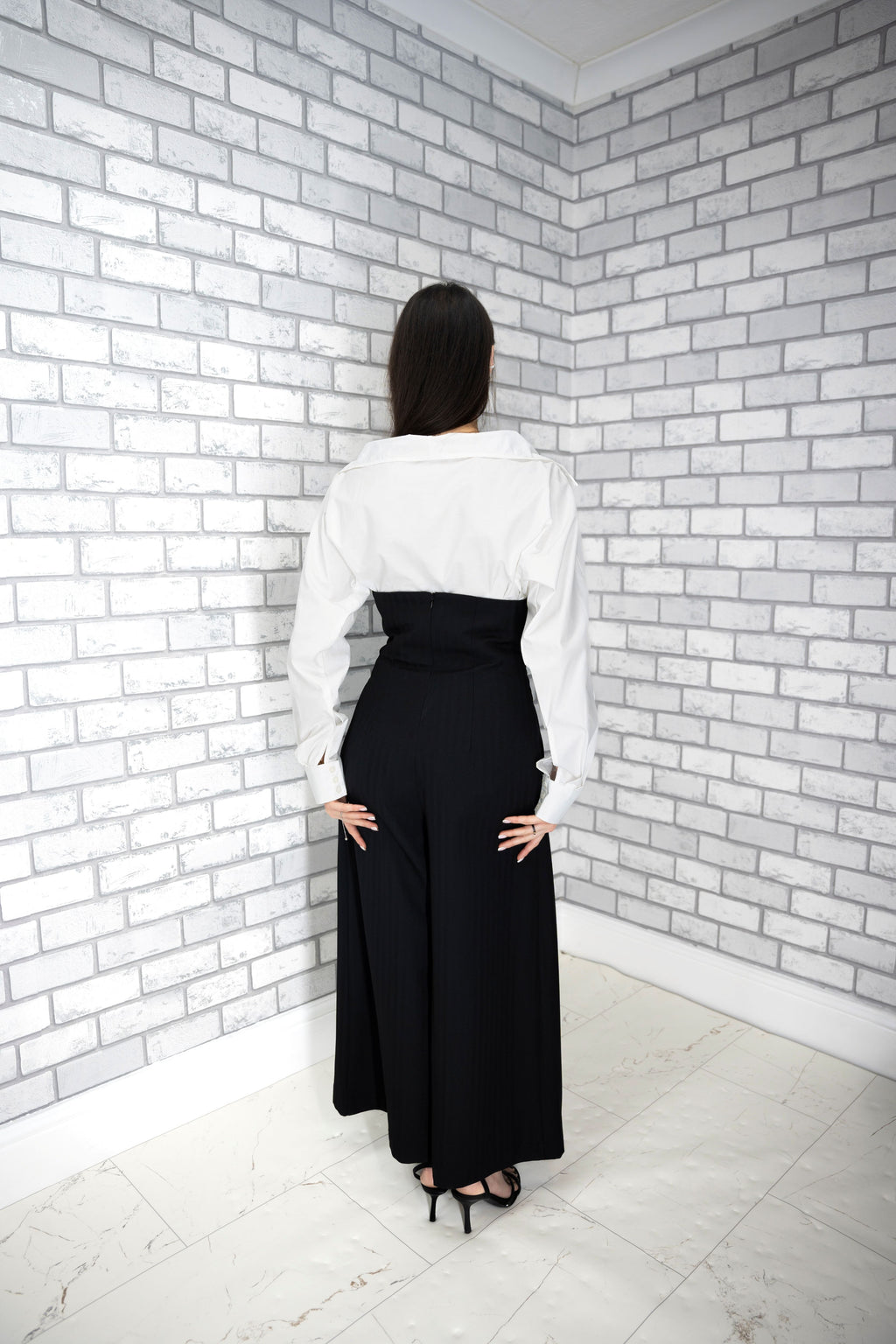 High-Waisted Wide-Leg Trousers