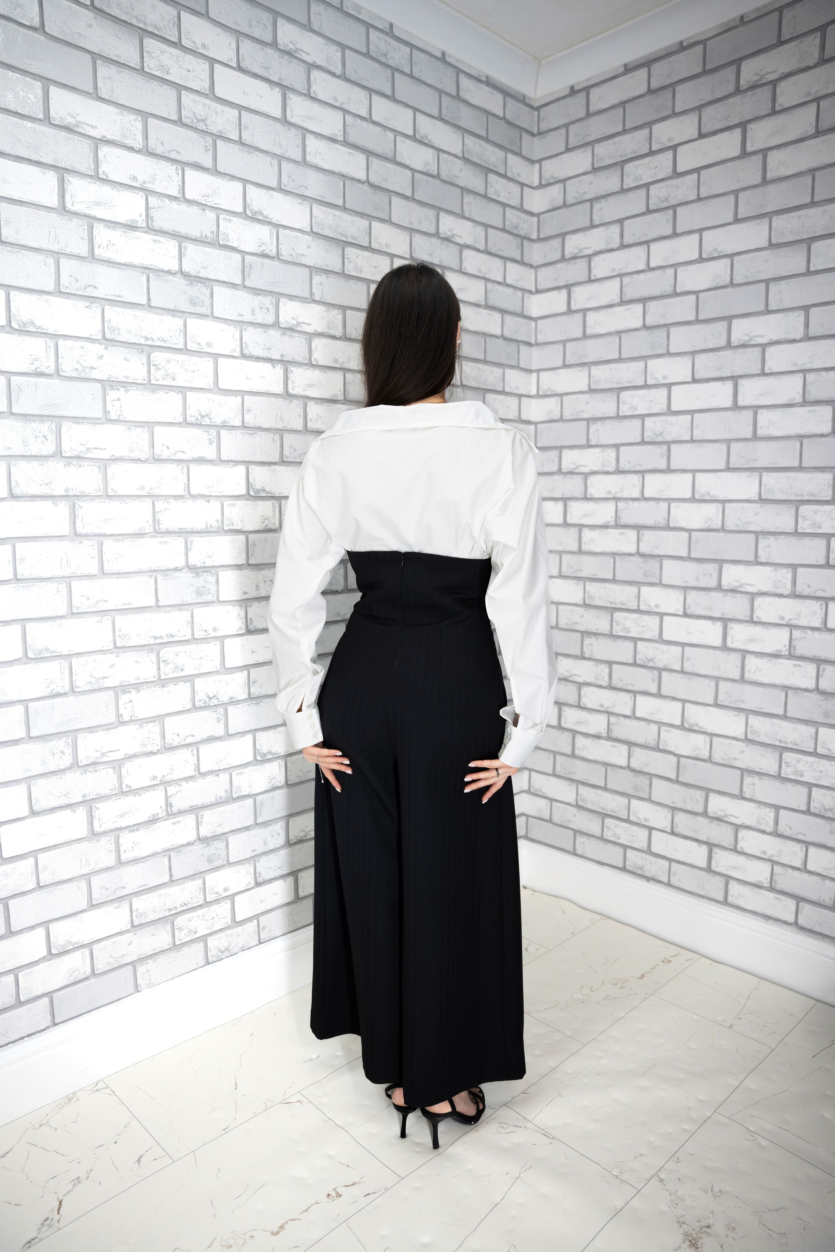 High-Waisted Wide-Leg Trousers