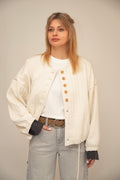 Quilted Cotton Jacket with Wooden Buttons