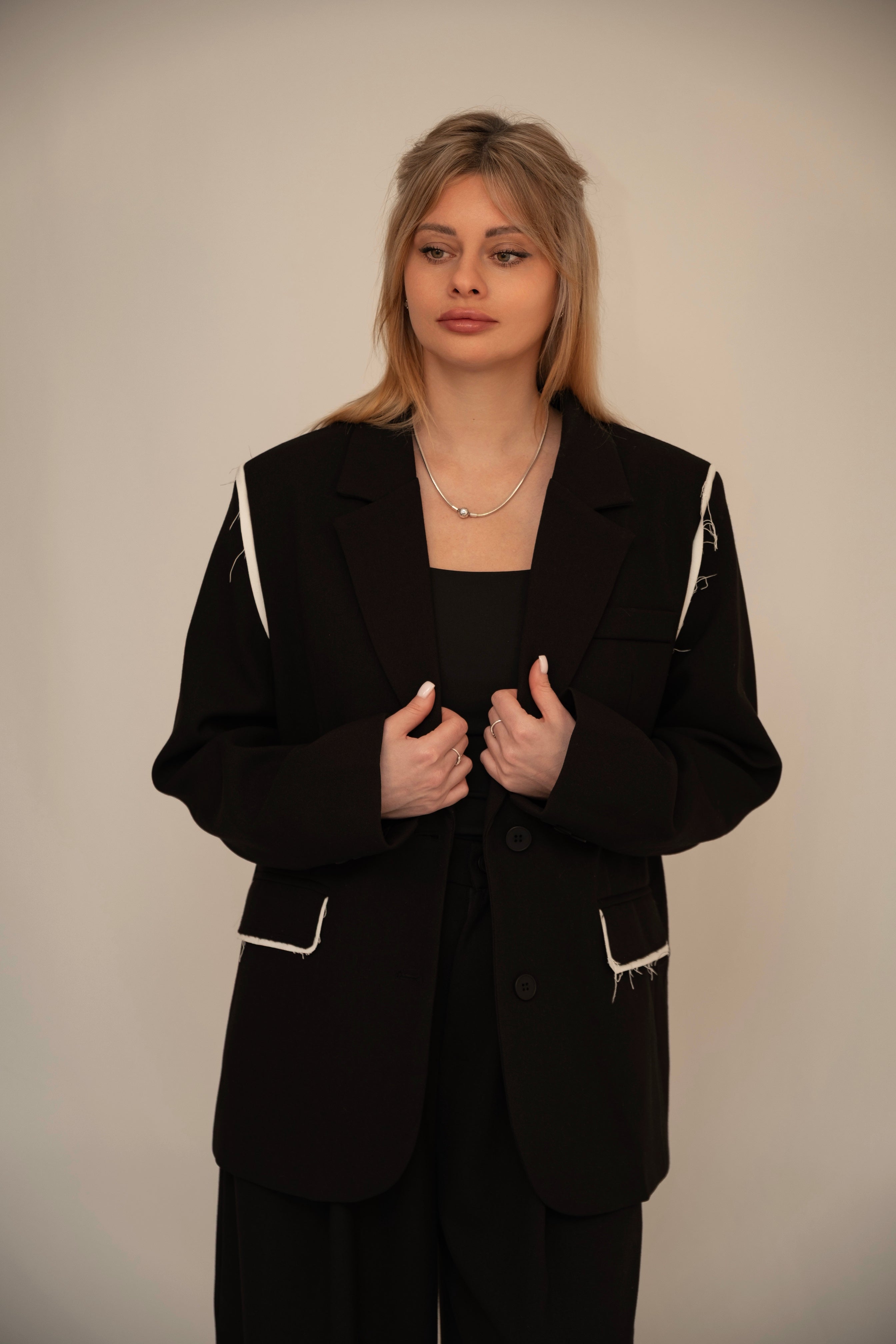 Tailored Jacket and Wide-Leg Trousers Set