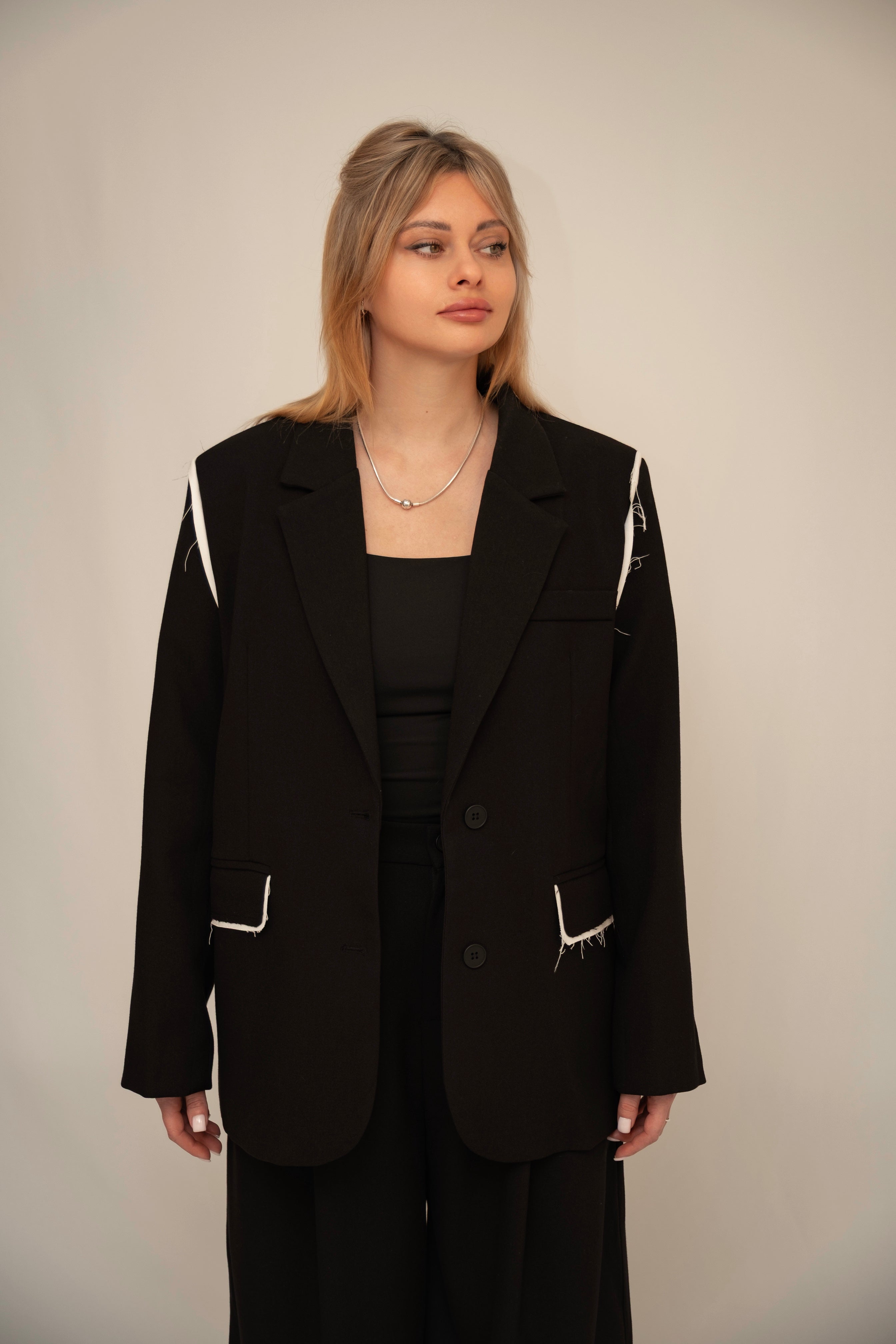 Tailored Jacket and Wide-Leg Trousers Set